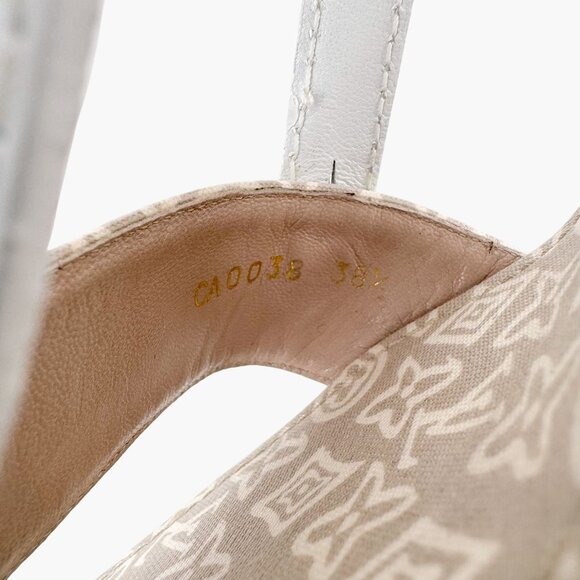 Louis Vuitton Espadrille Wedge Sandals Size 38.5 US 8.5 Beige LV Canvas Platform - Picture 14 of 14